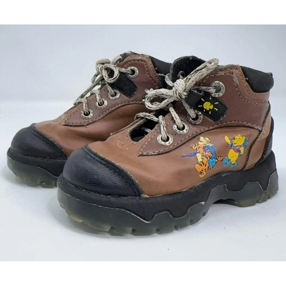 Disney Winnie The Pooh Toddler Hiking Boots‎ Size 6 Brown Trail Shoes Tigger Y2K